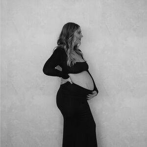 Elegant Black Maternity Dress